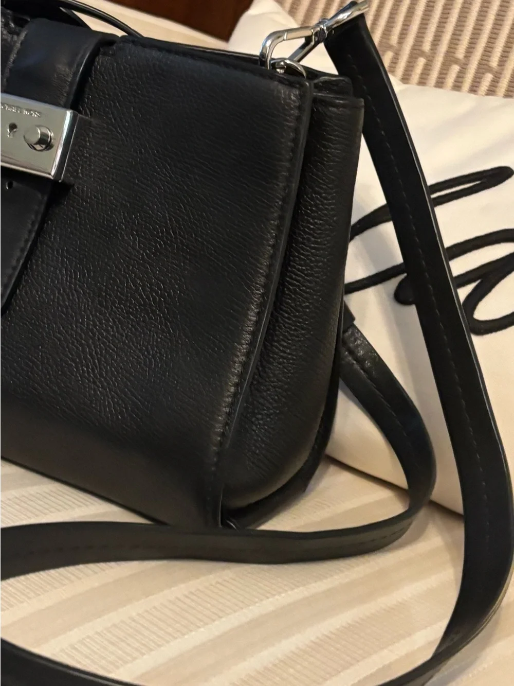 2 in 1 Michael Kors Black Leather Double-Pouch Crossbody Bag